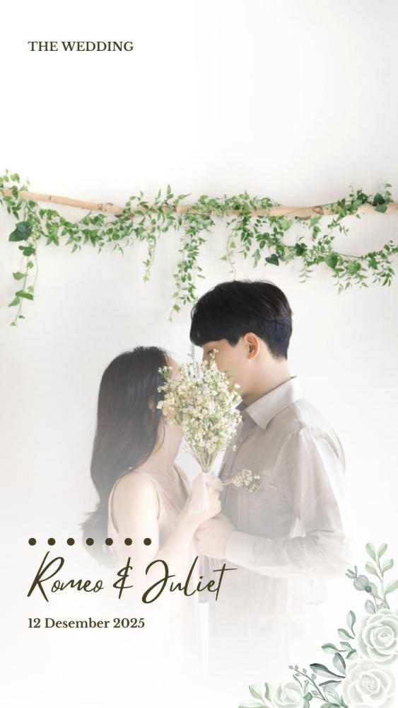 Minimalist Wedding Invitation Instagram Story einvite.id